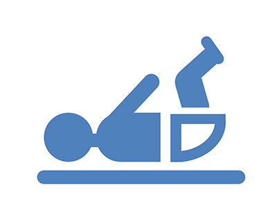 Baby change logo, depicting a graphic of a small child in a nappy lying on a flat surface.