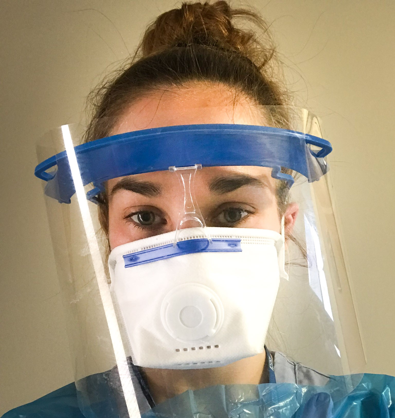 Young woman wearing PPE