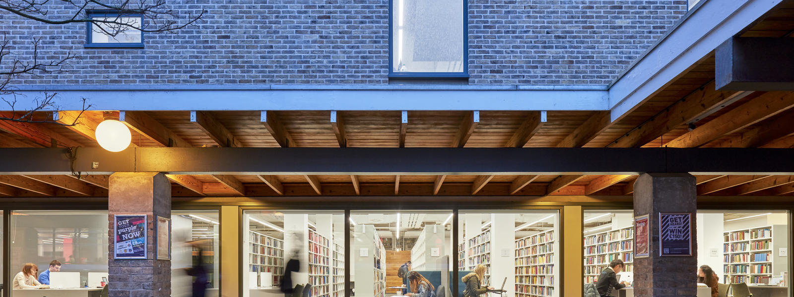 Photo of Lancaster Library illustrating campus buildings