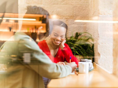Two students talking