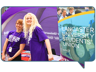 Staff in front of a careers event stand