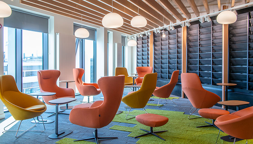 casual seating area in The Library