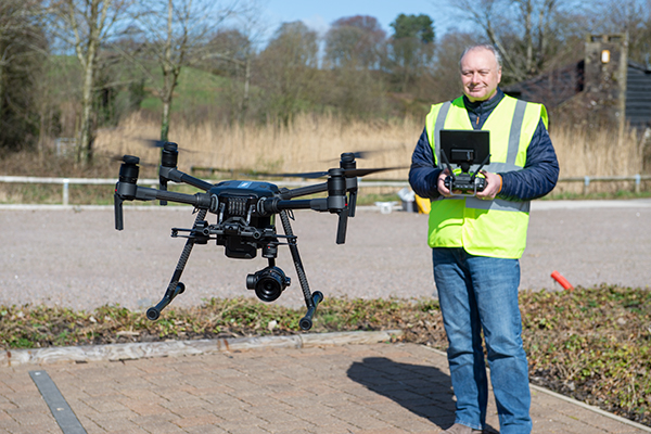 Steve Thomas flying drone