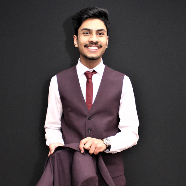 Male student wearing a suit