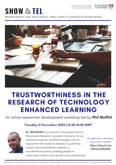 Event poster for Show and TEL event with Phil Moffitt