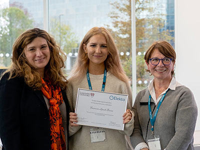 Frankie Lynch-Brown receiving the Elekta prize