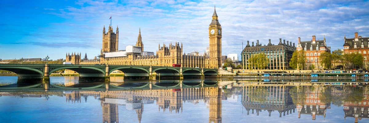 Big Ben and the houses of parliament in the sunshine
