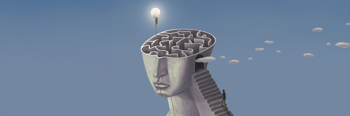 Concept idea of brain maze inspiration