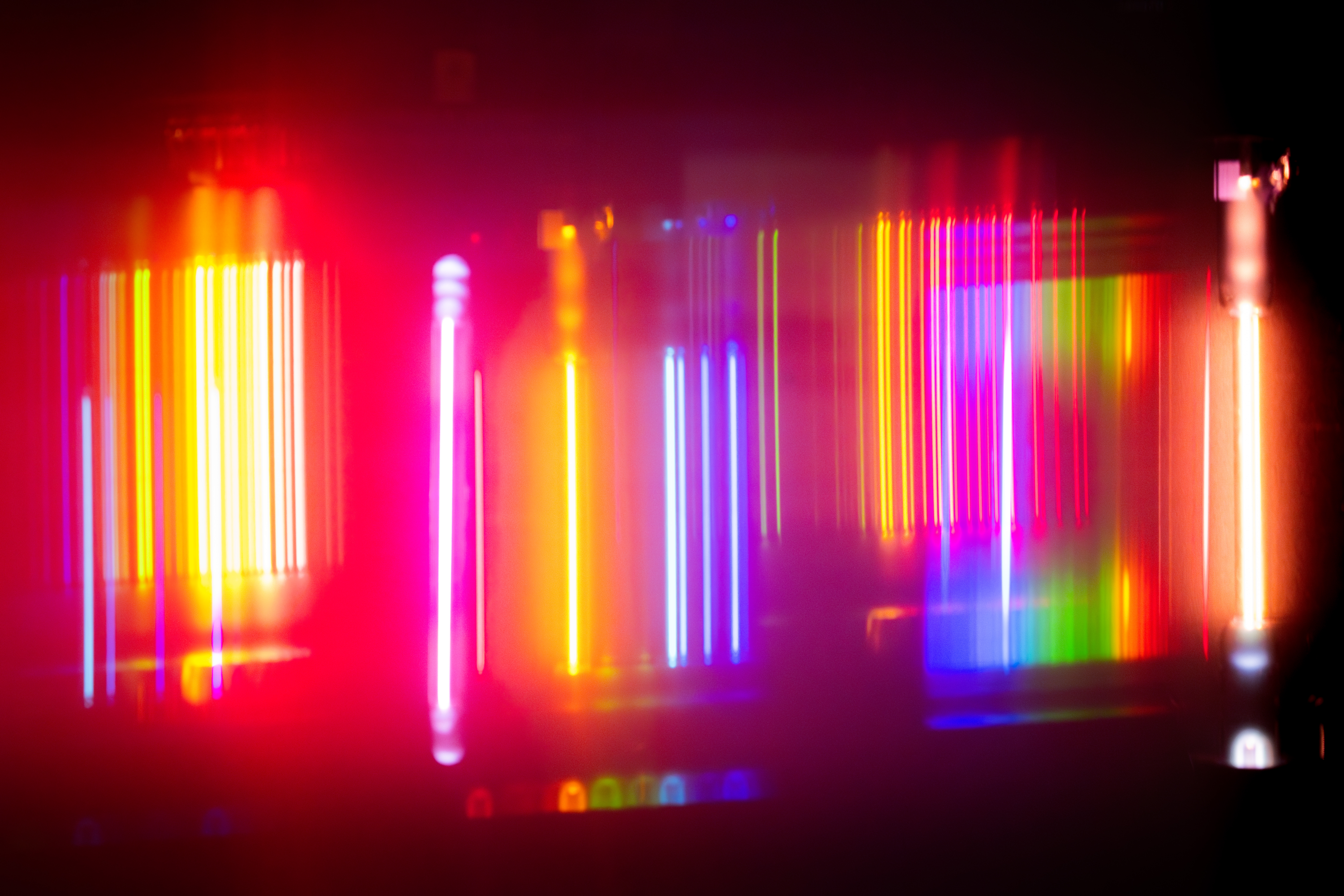 bright colourful lights across the screen