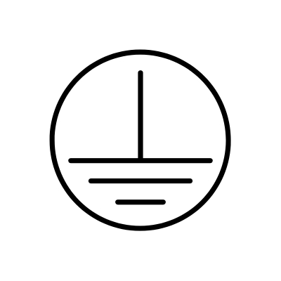 Class I Appliance Symbol: Electrical symbol for earth ground inside a circle