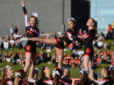 Footballers walking on to pitch