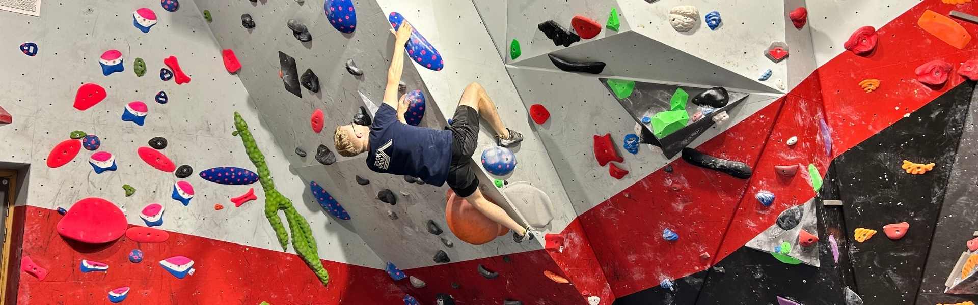 Person on Climbing Wall
