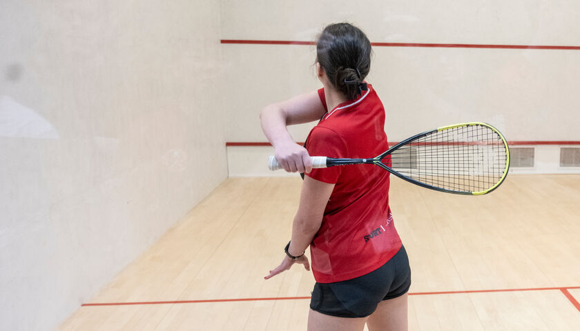 Person playing squash