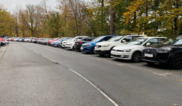 Cars parked at Lancaster University