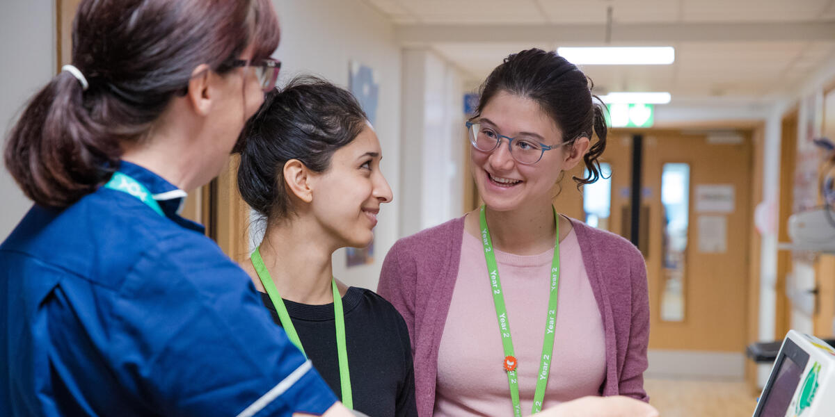 Medical students in hospital setting