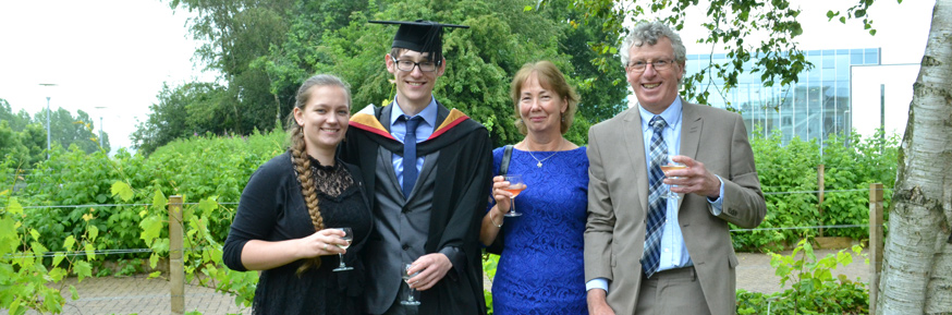 Ellie and Tom with his parents Judith and Jeremy