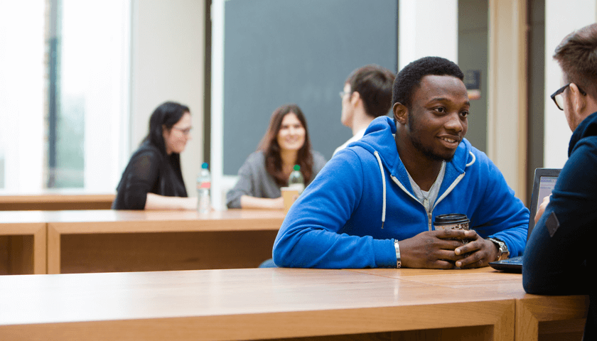 Students sat in the Breakout Space