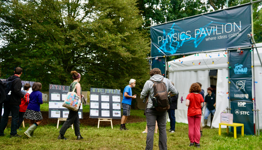 Outside of the Physics Pavillion at WOMAD