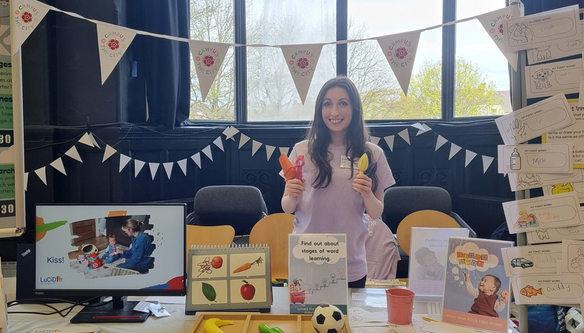 Charlotte stood at the PEEPO stand at Campus in the City