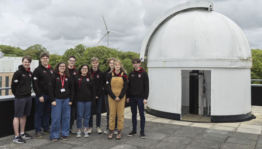 Members of LUAstro stood outside the Dome