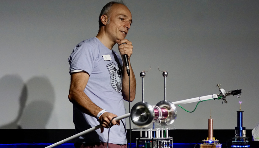 An academic leading a session at WOMAD 2023