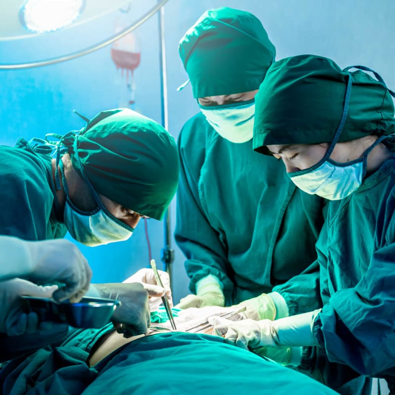 Doctors operating on a patient