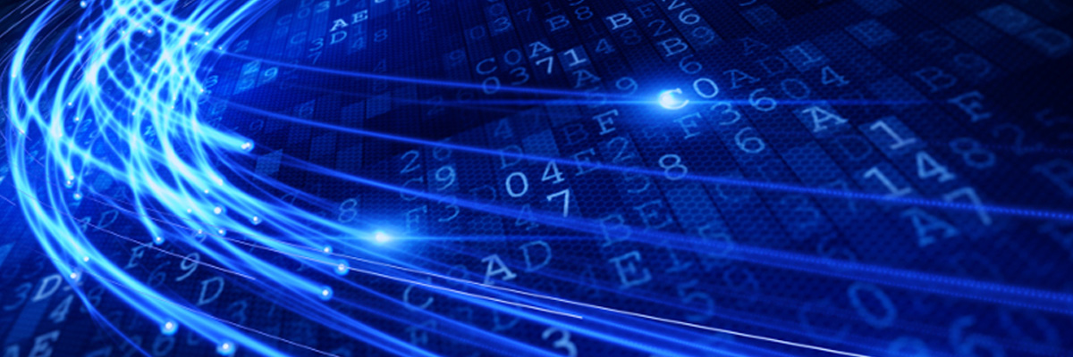 An abstract image of numbers and blue lines