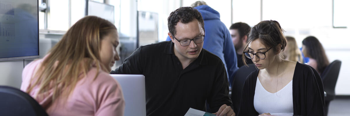 A group of students working in the Levy Lab