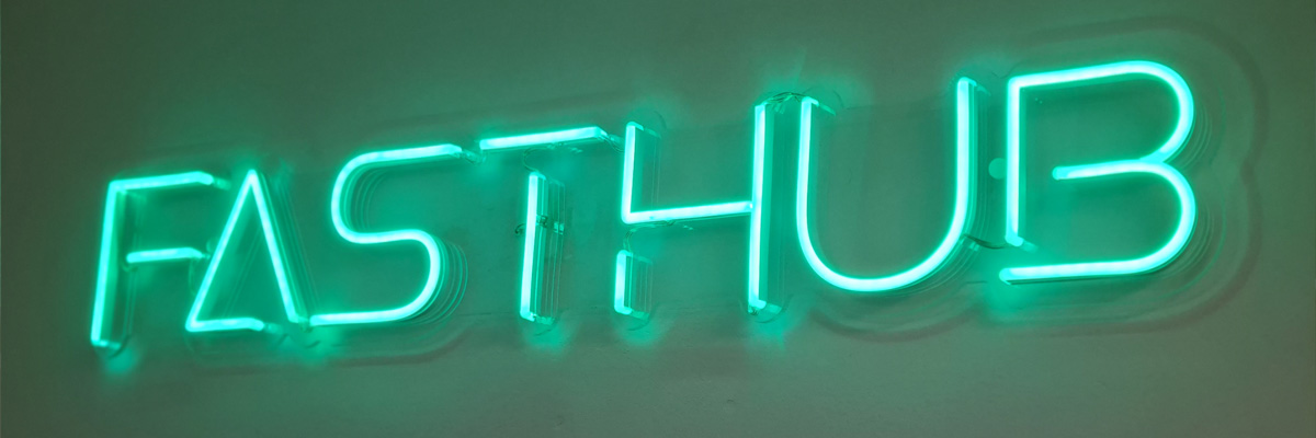 The FAST Hub neon sign