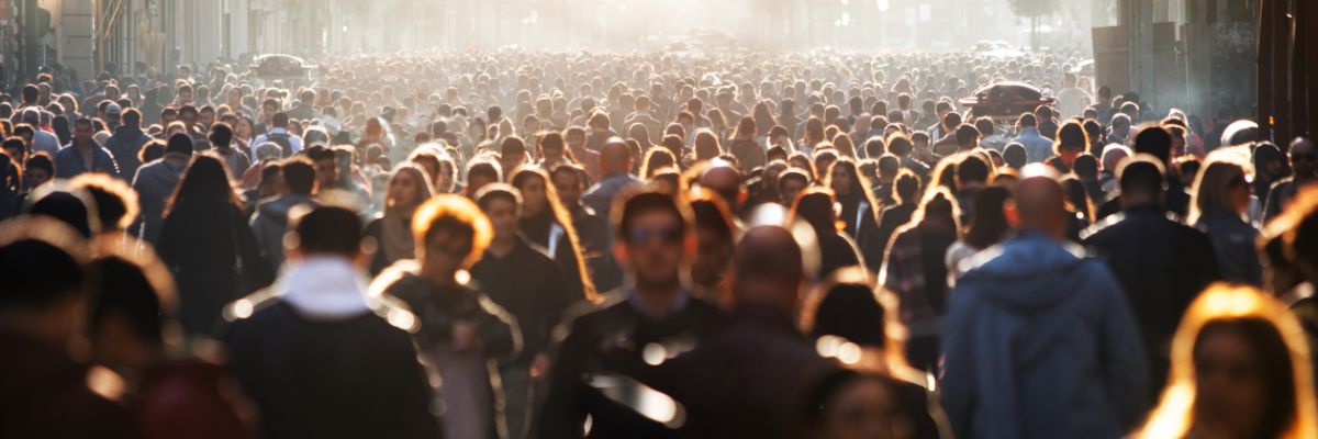 A city street full of people