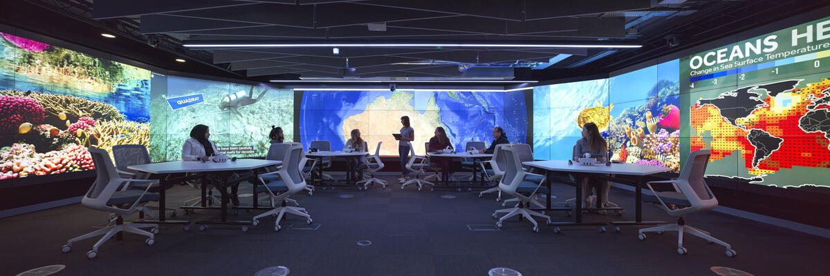 Students working in the DIS