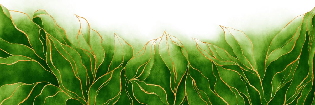 Leaves outlined with gold