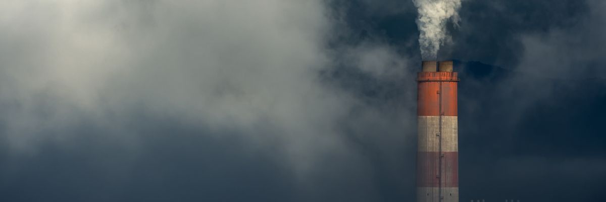 A chimney spewing out pollutants