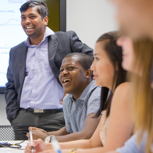 Engineering students sat in a seminar room