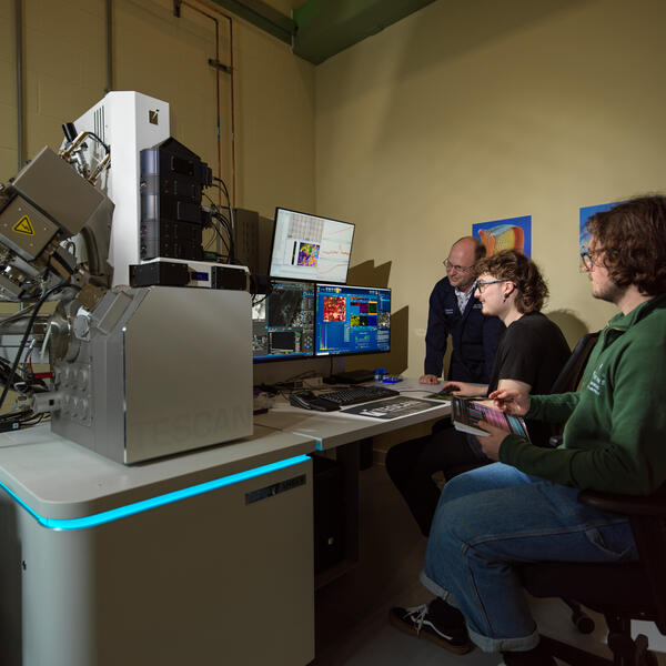 Academics and students using the SAFER equipment