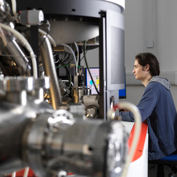 A student working on the Lancaster XPS
