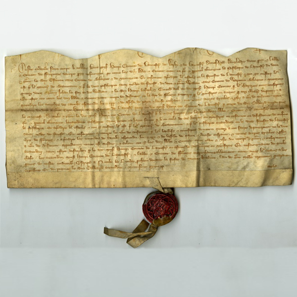 Image of an Indenture made between Henry, earl of Lancaster and the abbot of Furness, with seal.