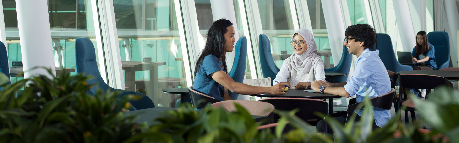 Students studying in infolab