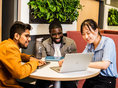 Students in a work place