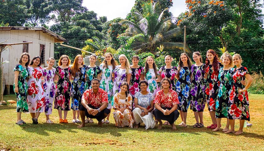 Group photo of vacation travel Lancaster University students
