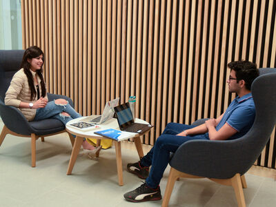 Two students talking