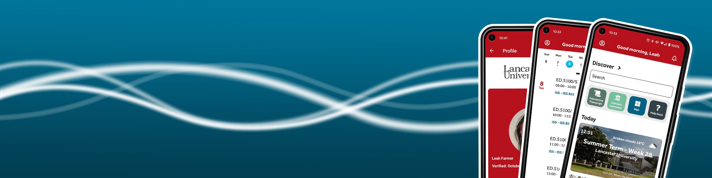 Phones displaying MyLU screens