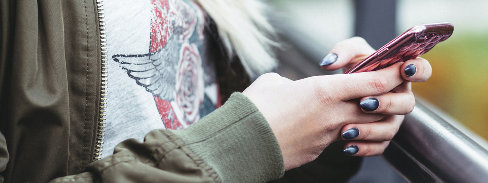 Student using mobile phone