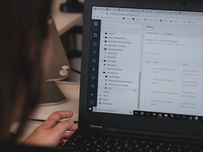 student accessing files on a PC