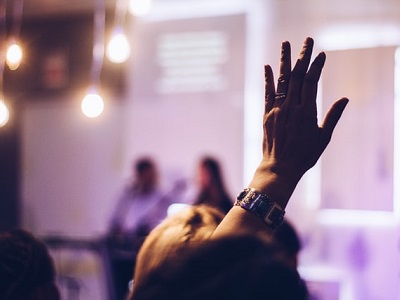 a student with a raised hand