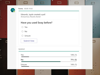 A Microsoft Forms poll.