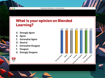 A turning point poll embedded into power point.