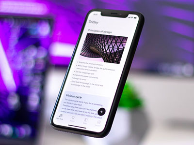 Notes with photos on an iPhone.