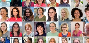 A composite image showing the faces of lots of women of different ethnicities