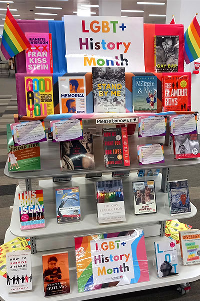 LGBT+ History Month book display